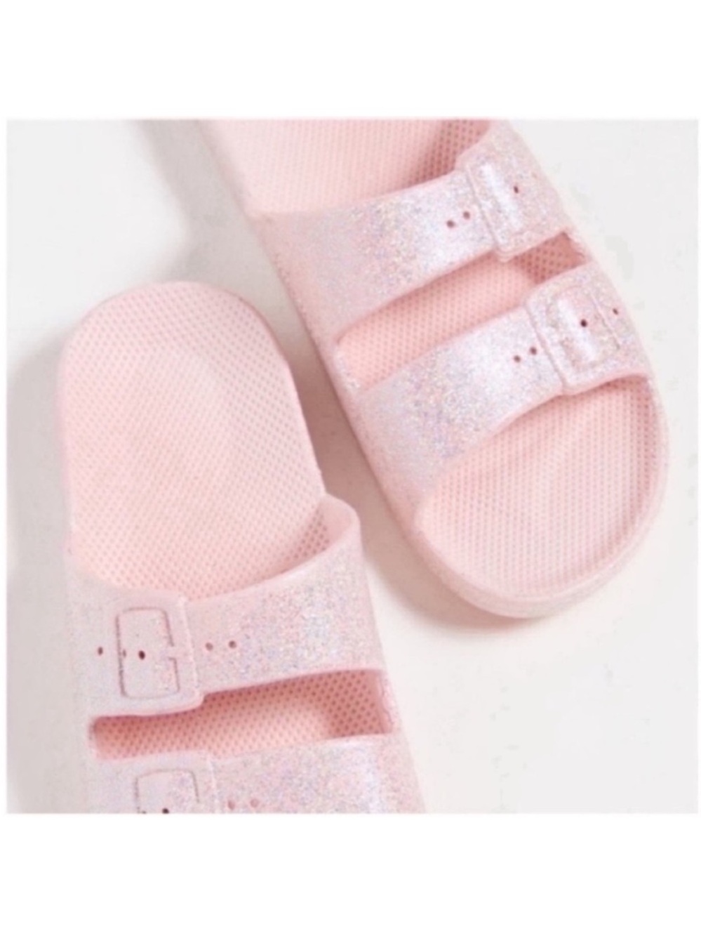 NWT Moses  Women’s Pink Glitter Slide Sandals Size 10-10.5